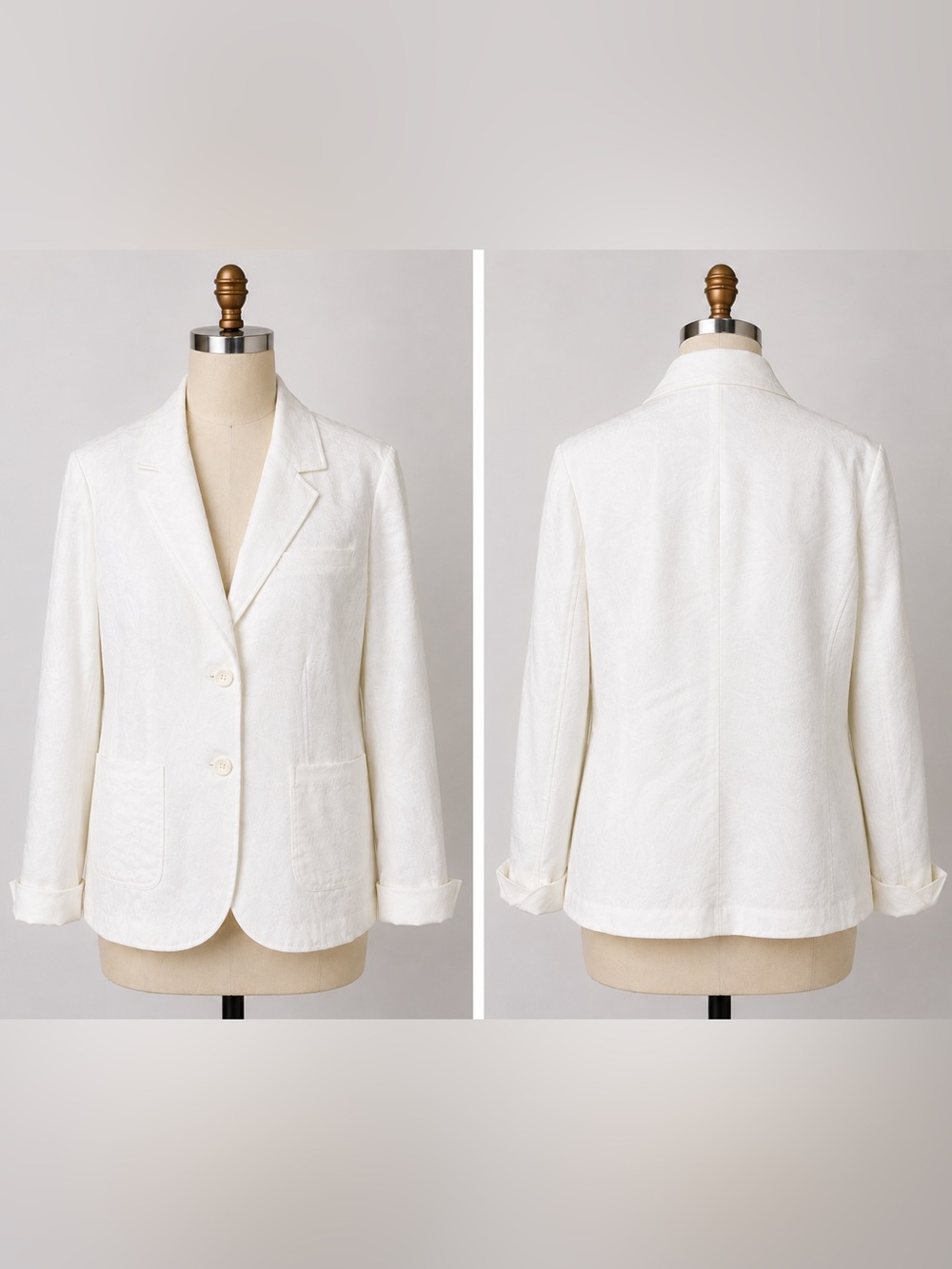 Coldwater Creek White Linen Cotton Blazer Jacket Plus Size 2X Career Classic